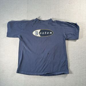 Vintage Sansegal Sportswear Men’s Distressed Boston Mass Faded Blue T-shirt